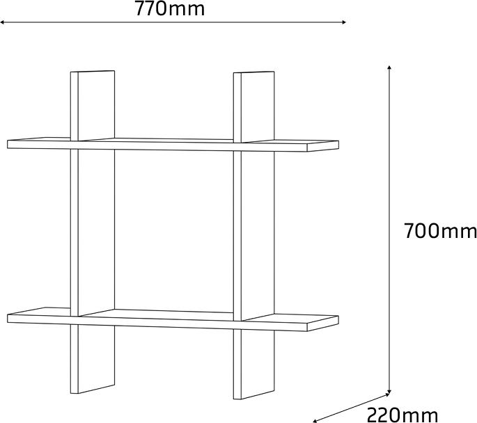 Raft Decorativ de Perete Fabrik Home Raft Tetris No.2, PAL laminat, 770x700x220 mm, Frasin alb