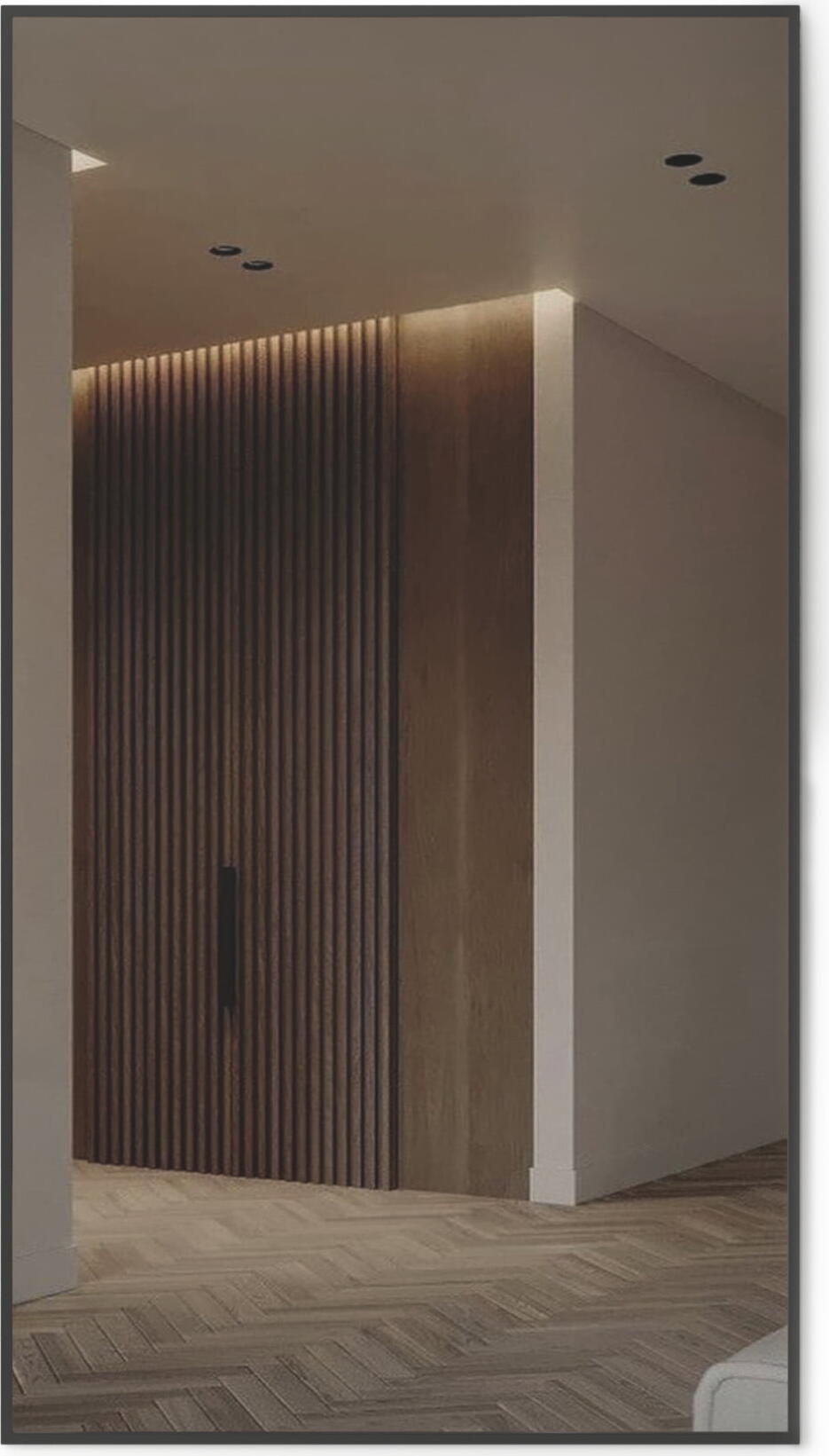 Fabrik Home Basic Modular Hallway Mirror Panel, Anthracite, Laminated Chipboard, 700x1260 mm, Minimalist Scandinavian Loft Style Wall Mirror