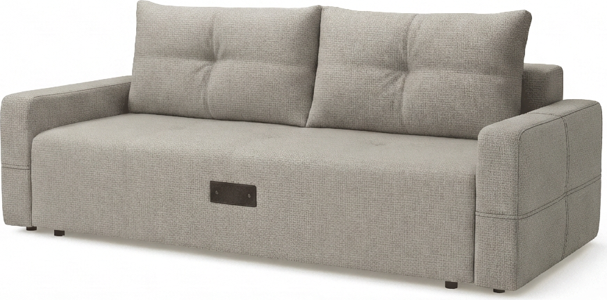 SidiM Teodor Sofa Bed, Modern Grey Fabric, Pantograph Mechanism, Orthopedic Support, Wood Frame with Storage Drawer, 2400x1000x800 mm