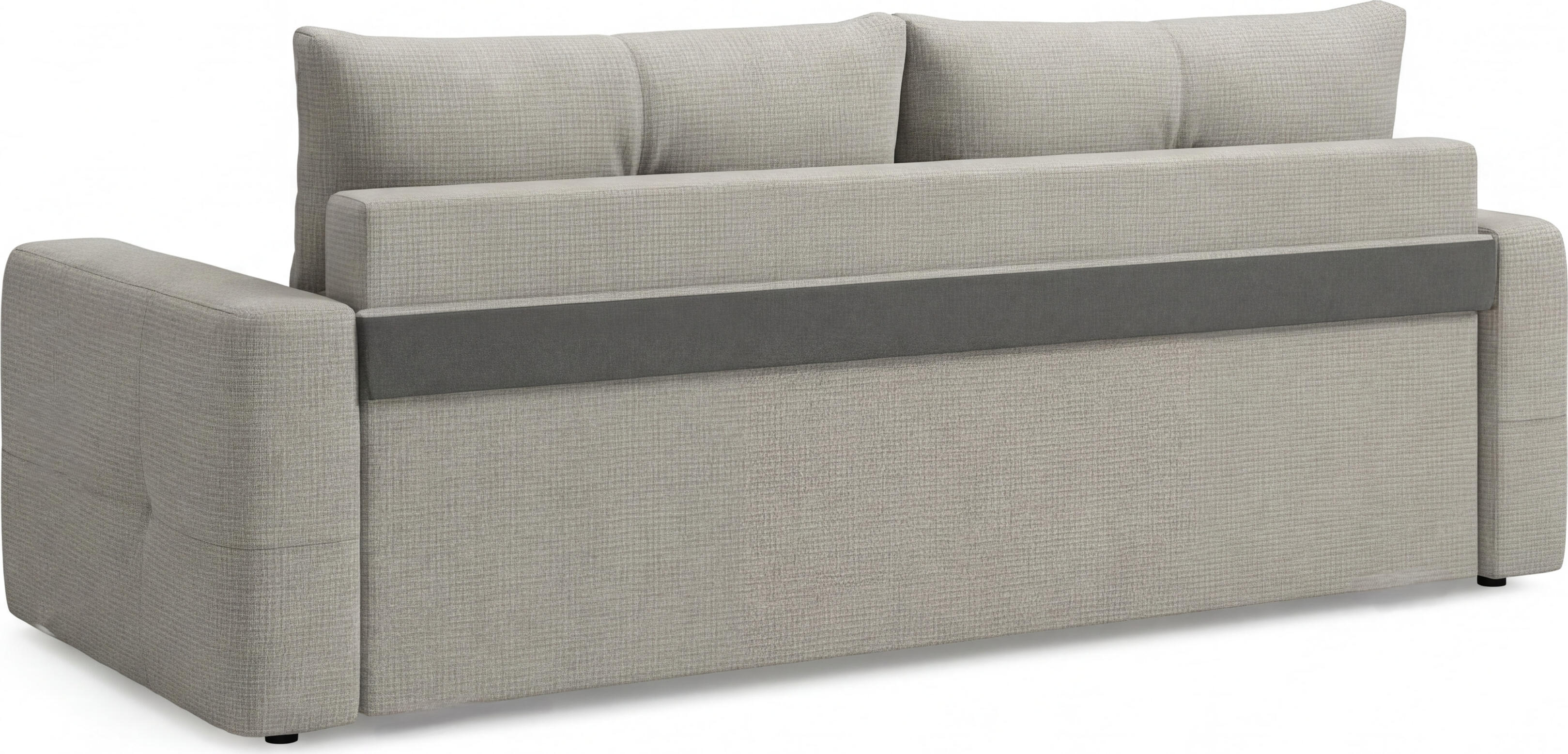 SidiM Teodor Sofa Bed, Modern Grey Fabric, Pantograph Mechanism, Orthopedic Support, Wood Frame with Storage Drawer, 2400x1000x800 mm