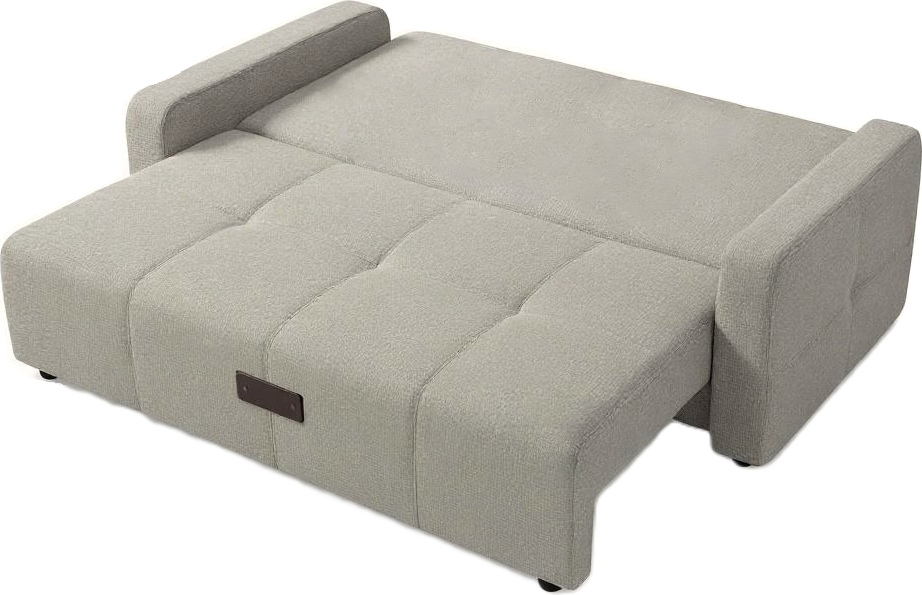 SidiM Teodor Sofa Bed, Modern Grey Fabric, Pantograph Mechanism, Orthopedic Support, Wood Frame with Storage Drawer, 2400x1000x800 mm