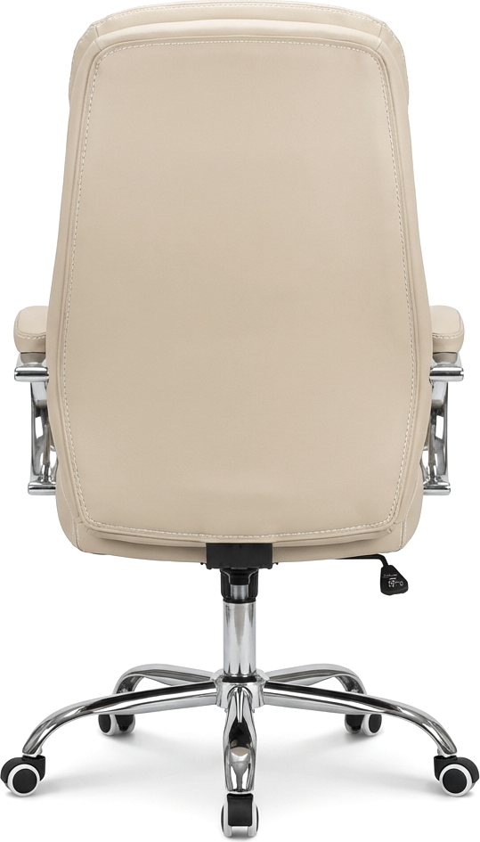 Fabrik Home N-24 TOMAS Office Chair, High Back Artificial Leather, Chrome Frame and 5-Star Base with Casters, 1200mm Height, Beige