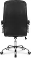 Fabrik Home N-24 TOMAS Office Chair, High Back Artificial Leather, Chrome Frame and 5-Star Base with Casters, 1200mm Height, Color: Black