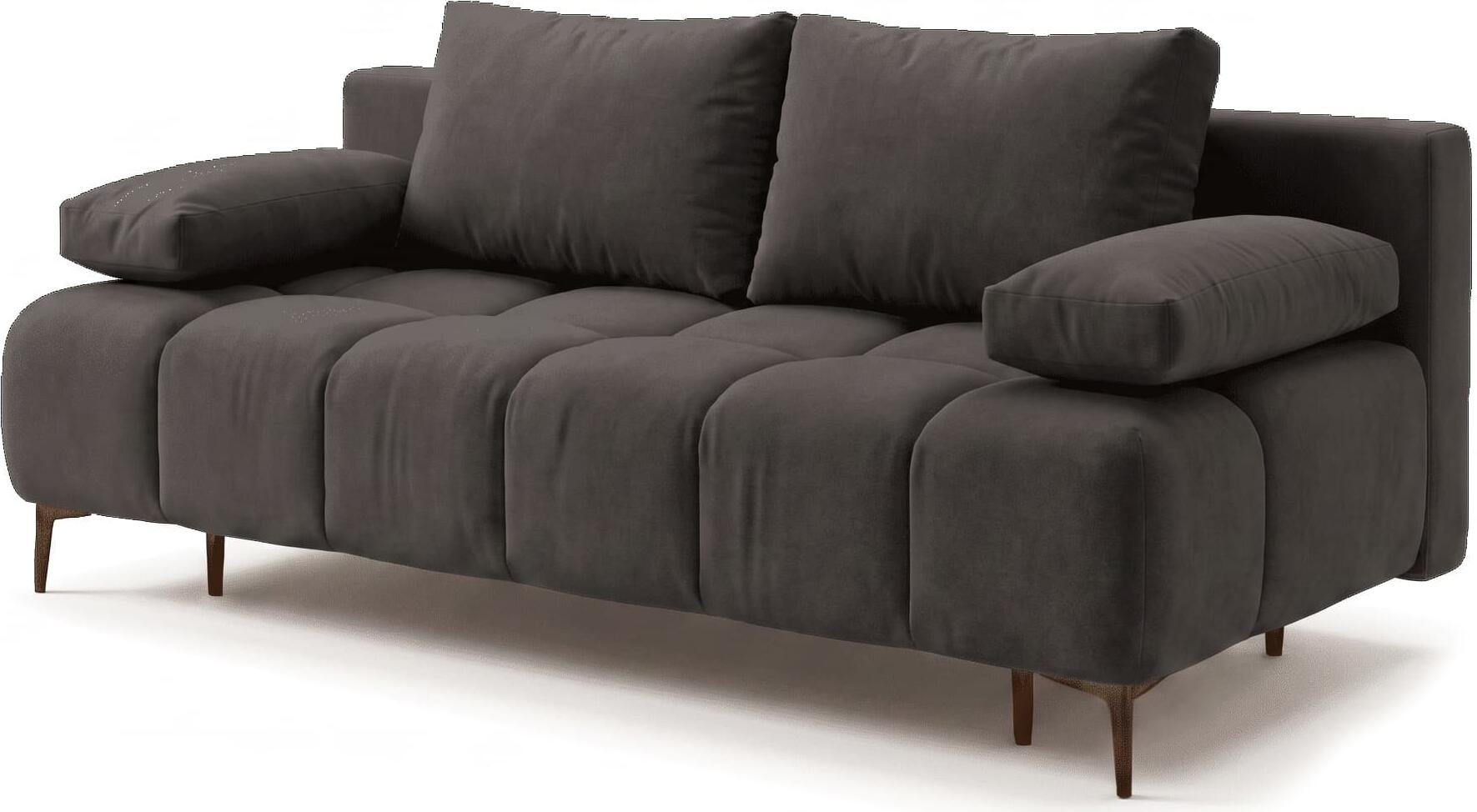 SidiM Di Magio Sofa Bed with Pantograph Mechanism, Fabric Upholstery, Polyurethane Foam and Serpentine Springs, 2000x960x960 mm, includes Linen Closet and Pillows