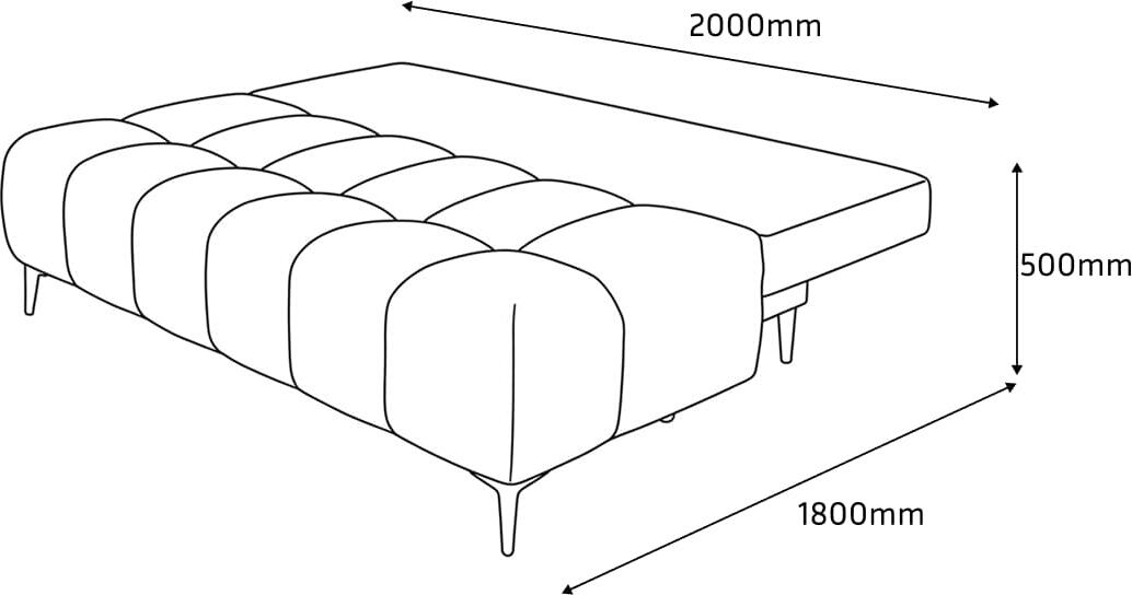 Canapea extensibila SidiM Di Magio cu mecanism Pantograph, tapiterie din tesatura, arcuri serpentine, zona somn 2000x1500mm, cu dulap depozitare si perne