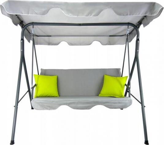 Chomik Florentina KRE9987 Garden Swing, 2-3 Person A-Frame, Steel Frame, Waterproof Polyester Canopy, Oxford 600D Seat, 220kg Capacity, Grey
