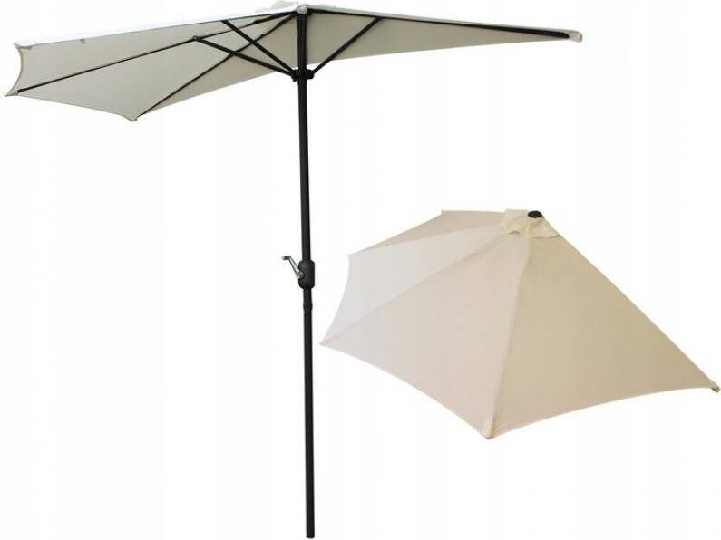 Chomik GAO5361 Semi-circular Balcony Umbrella, Beige Polyester, 2360mm Height, 270mm Width, Crank Handle, with Protective Cover