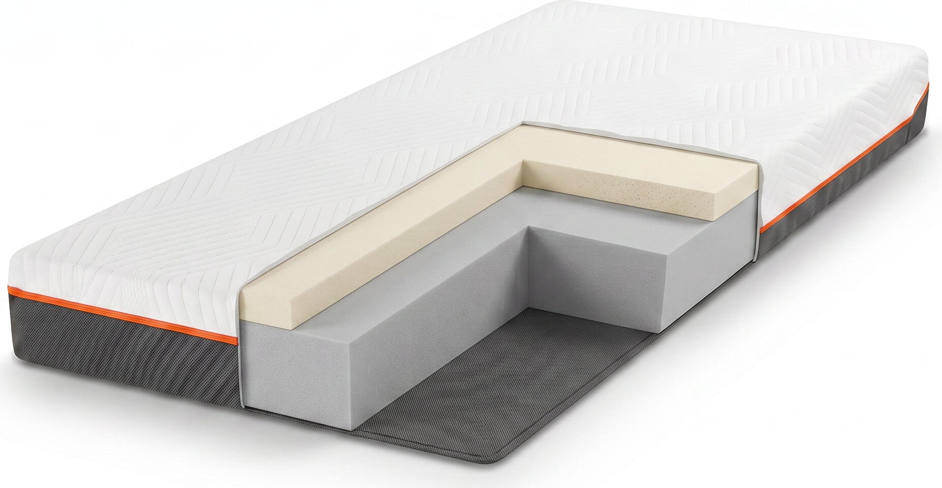 Interdepo Smart Memory Foam Mattress, High-Density Foam Core, Removable Zipper Cover, 90x200x18 cm, Medium-Hard Firmness, Vacuum Rolled