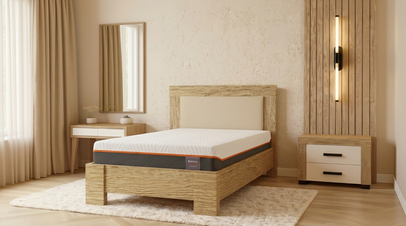 Interdepo Smart Memory Foam Mattress, High-Density Foam Core, Removable Zipper Cover, 90x200x18 cm, Medium-Hard Firmness, Vacuum Rolled