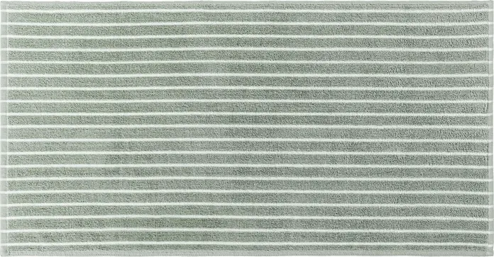 Pulsiva Tinos Professional Hand Towel Set of 2, Grey-Green/White Striped, 100% Cotton Dense Terry Towelling, 50x100 cm, 450 g/m², OEKO-TEX Standard 100 Certified