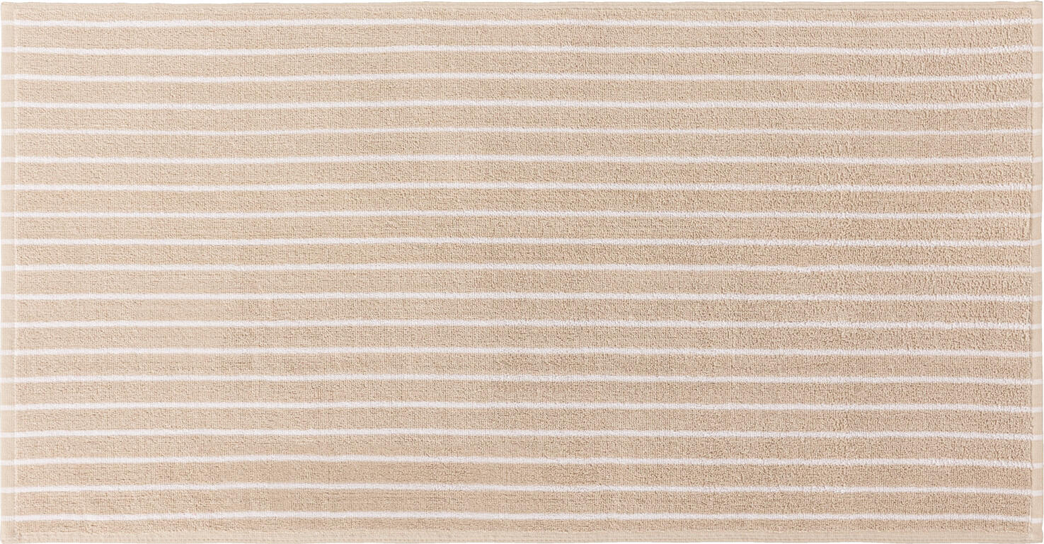 Set de 2 prosoape de maini Pulsiva Tinos profesionale, bej/alb, 100% bumbac, terry dens, 50x100 cm, 450 g/m², Certificare OEKO-TEX Standard 100
