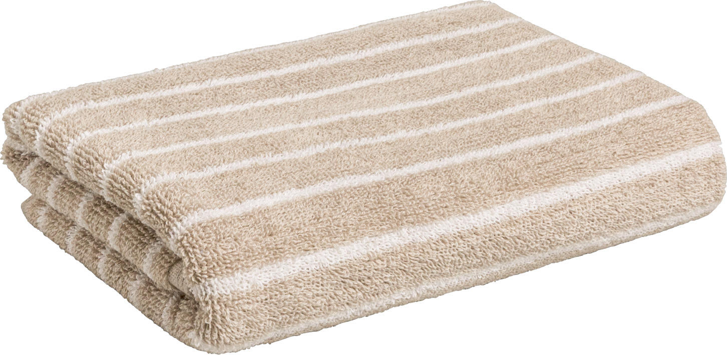 Set de 2 prosoape de maini Pulsiva Tinos profesionale, bej/alb, 100% bumbac, terry dens, 50x100 cm, 450 g/m², Certificare OEKO-TEX Standard 100