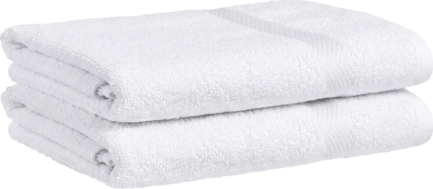 Набор из 2 банных полотенец Pulsiva Capri, 70x140 см, Белый, 400 г/м2, Махровое, Смесовая ткань из хлопка, OEKO-TEX Standard 100, Отельный стандарт