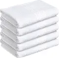 Set de 5 prosoape de dus Pulsiva Paros, 100% bumbac terry, 70x140 cm, Alb, OEKO-TEX Standard 100, prosoape absorbante pentru hoteluri si wellness