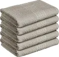 PULSIVA Paros Shower Towel Set of 5, 100% Cotton Soft Terry, 70x140 cm, Grey, OEKO-TEX Standard 100, Absorbent and Quick-Drying for Hotels and Wellness