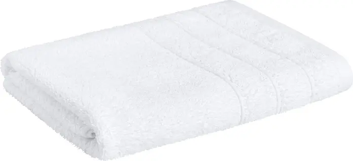 PULSIVA Samos Shower Towel Set of 2, 100% Cotton Terry Towelling, 70x140 cm, White, OEKO-TEX Certified, Professional Hotel Quality
