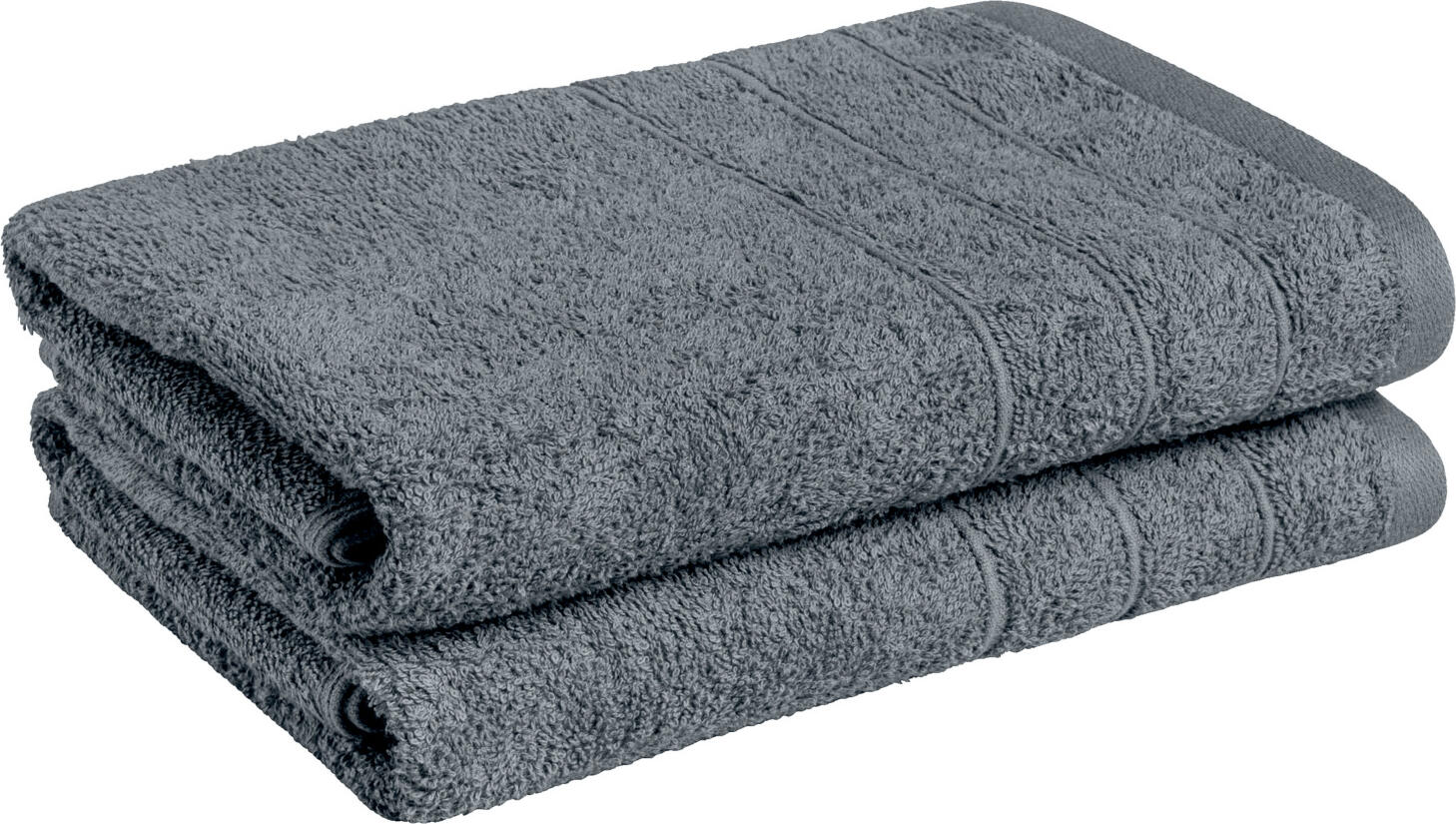 Set de 2 prosoape de dus PULSIVA Samos, 100% bumbac, 70x140 cm, gri, OEKO-TEX Standard 100, prosoape absorbante profesionale pentru hoteluri