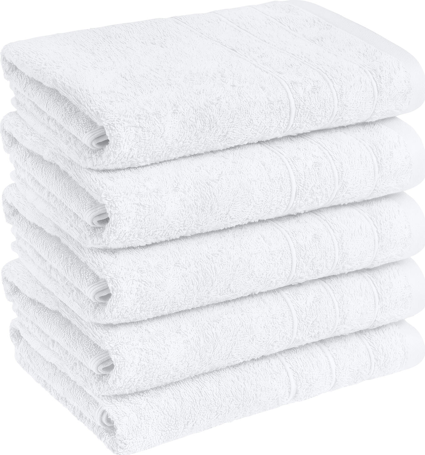 Prosoape PULSIVA Samos Calitate Hotel, Bumbac Terry 450 g/m², Standard OEKO-TEX 100, Moale și Durabile, Albe, Set de 5 bucăți