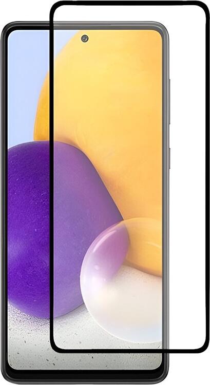 Helmet Diamond Glass 4D Tempered Glass Screen Protector for Samsung A73, Shock and Scratch Resistant, Anti-Fingerprint Coating, Black