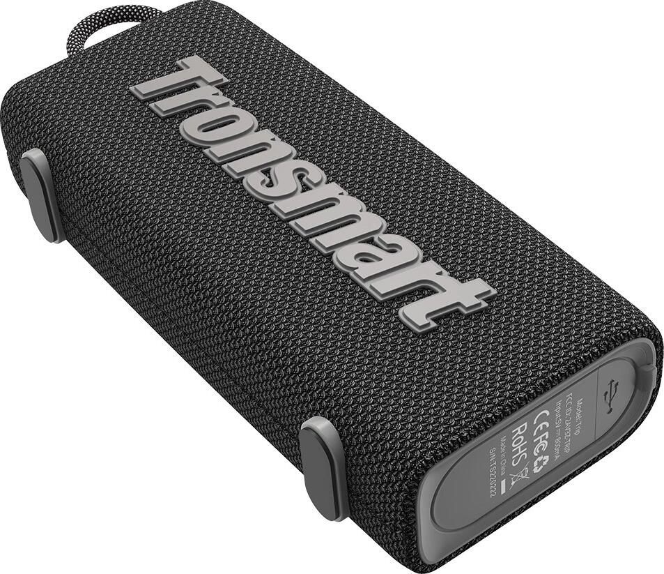 Tronsmart Trip Portable Bluetooth 5.3 Speaker, 10W SoundPulse Technology, IPX7 Waterproof, 20h Playtime, TWS, FM Radio, microSD, Color: Black