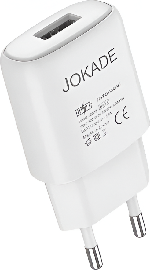 Сетевое зарядное устройство Jokade 3A, 1 порт USB Type-A, быстрая зарядка, вилка EU, интеллектуальное распределение энергии, защита от перенапряжения, белый