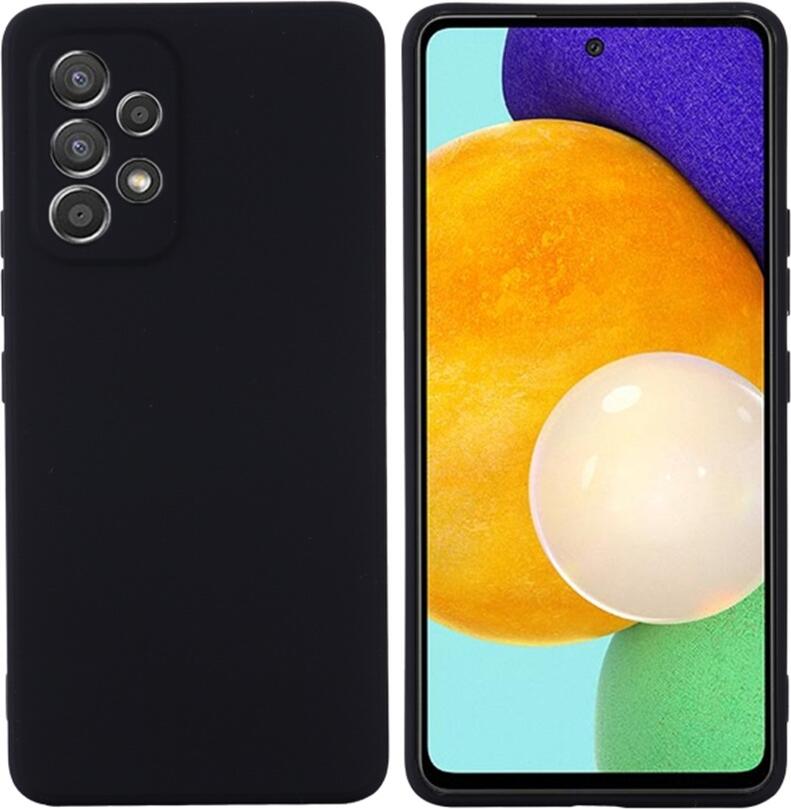Helmet Liquid Silicone Case for Samsung Galaxy A54, Shockproof and Dust-resistant Protective Cover with Grid Design, Smooth Matte Finish, Black