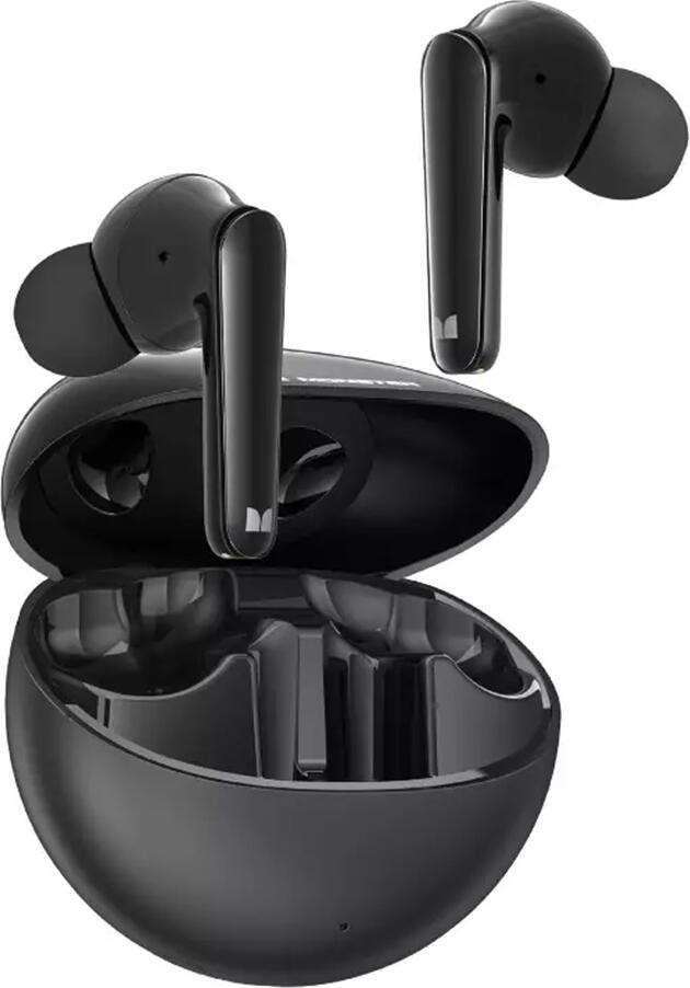 Casca TWS In-ure Monster N-Lite 203 AirLinks, Negru, Bluetooth v5.3, Driver Dinamic 10mm, aptX Low-Latency, Rezistenta la Apa IPX6, Baterie 30h, Type-C