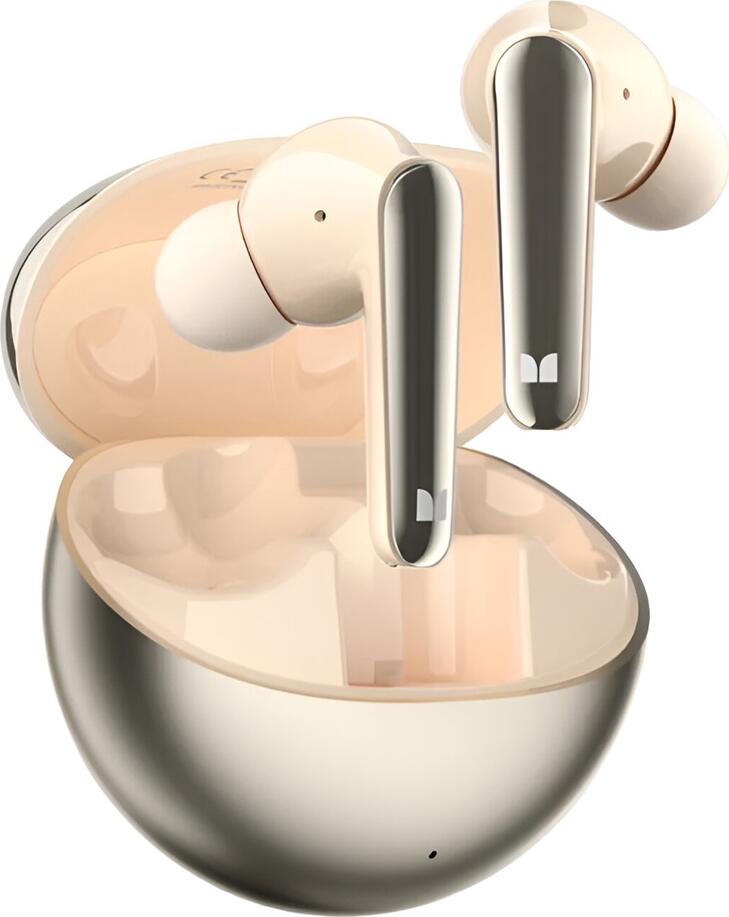 TWS Беспроводные наушники Monster N-Lite 203 AirLinks, Цвет: Золотой, Bluetooth v5.3, Динамический драйвер 10мм, aptX Low-Latency, Защита IPX6, Аккумулятор 30ч, Type-C