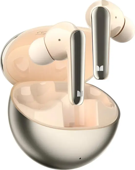 TWS Беспроводные наушники Monster N-Lite 203 AirLinks, Цвет: Золотой, Bluetooth v5.3, Динамический драйвер 10мм, aptX Low-Latency, Защита IPX6, Аккумулятор 30ч, Type-C