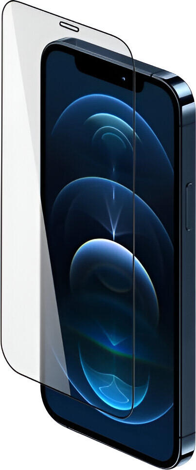 Helmet Diamond Glass 5D Tempered Glass Screen Protector for iPhone 12 and iPhone 12 Pro, Black, Scratch and Shock Resistant, Bubble-Free Installation