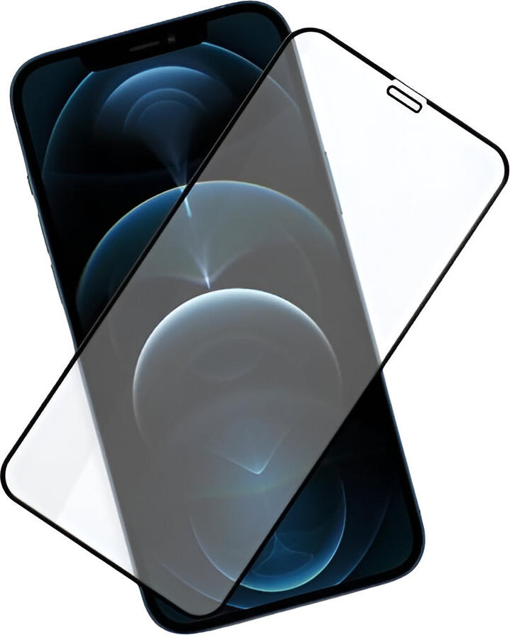 Helmet Diamond Glass 5D Tempered Glass Screen Protector for iPhone 12 and iPhone 12 Pro, Black, Scratch and Shock Resistant, Bubble-Free Installation