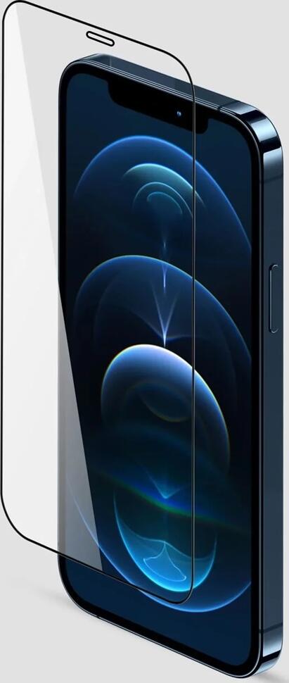 Helmet Diamond Glass 5D Tempered Glass Screen Protector for iPhone 12 and iPhone 12 Pro, Black, Scratch and Shock Resistant, Bubble-Free Installation