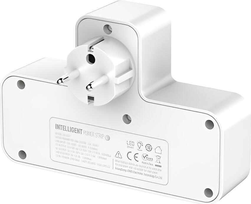 Prelungitor Portabil LDNIO SE2337, 2 Prize EU, 3 Porturi USB (Type-C PD 20W, QC3.0, Auto-ID), 2500W, PC Ignifug, Lampa de Noapte Touch, Alb