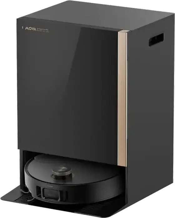 Robot Aspirator si Mop Mova Mobius 60, Suctie 30000 Pa, Baterie 6400 mAh, Navigatie FlexScope DToF, StepMaster 2.0, Negru, Set de 21 piese