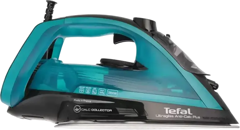 Tefal FV6832E0 Steam Iron, 2800W, Metaloceramic Ultragliss Soleplate, Anti-Calc Plus, 50g/min Continuous Steam, 260g/min Boost, Blue