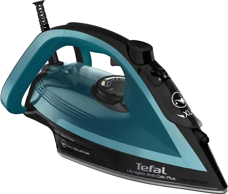 Tefal FV6832E0 Steam Iron, 2800W, Metaloceramic Ultragliss Soleplate, Anti-Calc Plus, 50g/min Continuous Steam, 260g/min Boost, Blue