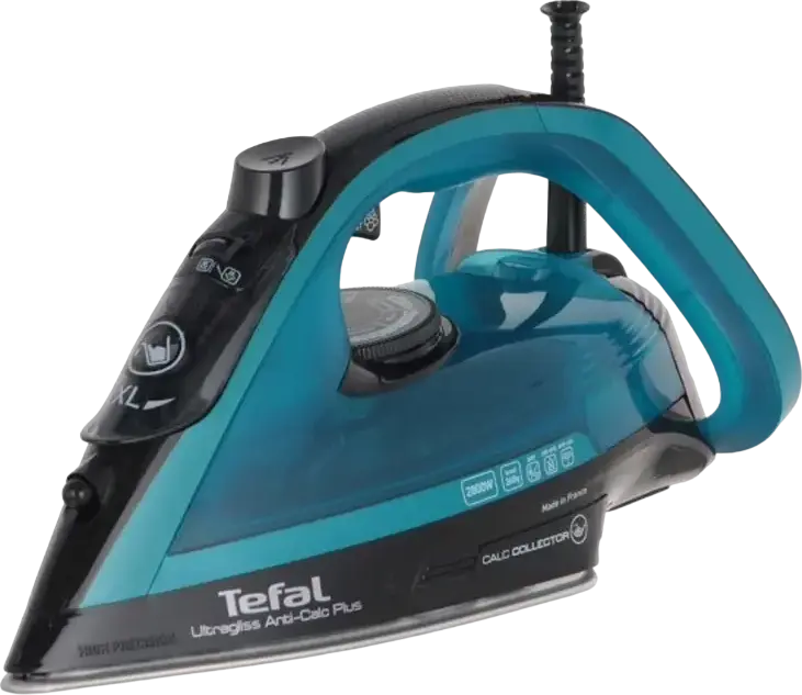 Tefal FV6832E0 Steam Iron, 2800W, Metaloceramic Ultragliss Soleplate, Anti-Calc Plus, 50g/min Continuous Steam, 260g/min Boost, Blue