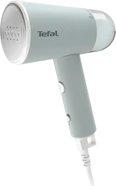 Ручной отпариватель Tefal DT1034E1 Origin Travel, 1200 Вт, 20 г/мин, складная конструкция, светло-голубой, набор из 3 предметов с щеткой и чехлом