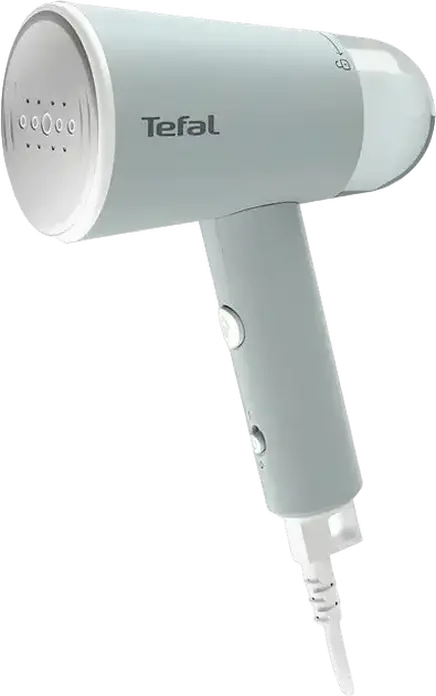 Ручной отпариватель Tefal DT1034E1 Origin Travel, 1200 Вт, 20 г/мин, складная конструкция, светло-голубой, набор из 3 предметов с щеткой и чехлом