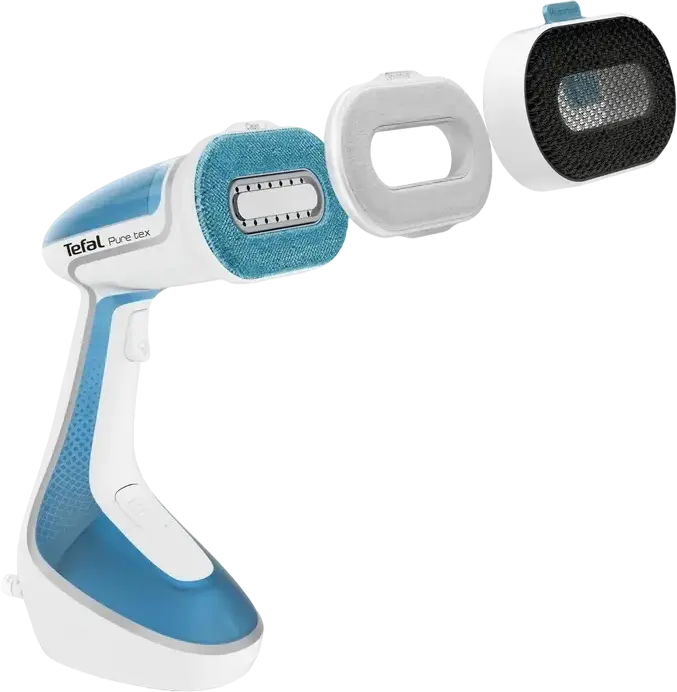 Ручной отпариватель для одежды Tefal Pure tex DT9530E1, 1700 Вт, Постоянный пар 30 г/мин, Ударный пар 90 г/мин, Резервуар 200 мл, 4-в-1, Бело-голубой