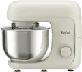 Tefal QB160138 Bake Essential Stand Mixer, 800W, 4.8L Stainless Steel Bowl, 6 Speed Levels with Pulse, Double Planetary Mixing, Beige