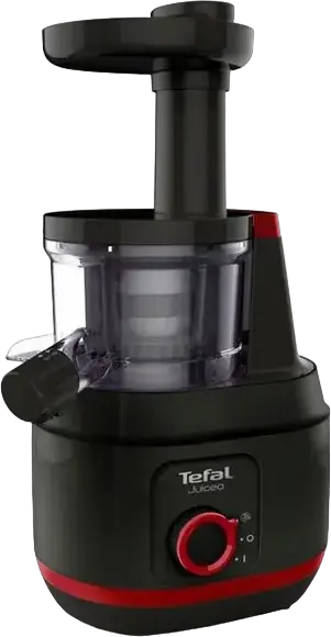 Sforator de fructe slow cold press Tefal Juiceo ZC150838, 150W, 80 RPM, Filtru Inox, Containere 0.8L, Sistem Anti-picurare, Negru