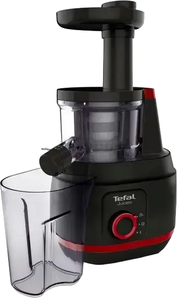 Sforator de fructe slow cold press Tefal Juiceo ZC150838, 150W, 80 RPM, Filtru Inox, Containere 0.8L, Sistem Anti-picurare, Negru
