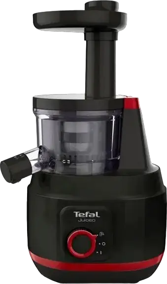 Sforator de fructe slow cold press Tefal Juiceo ZC150838, 150W, 80 RPM, Filtru Inox, Containere 0.8L, Sistem Anti-picurare, Negru
