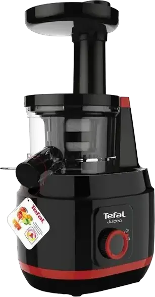 Sforator de fructe slow cold press Tefal Juiceo ZC150838, 150W, 80 RPM, Filtru Inox, Containere 0.8L, Sistem Anti-picurare, Negru