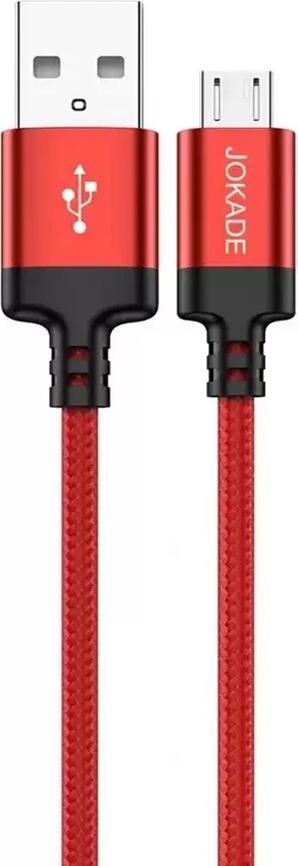Jokade JA001 Junlian USB to Micro USB Braided Charging Cable, 5A Ultra-Fast Charge and Data Transfer, 1m, Red, Metal Housing Connectors