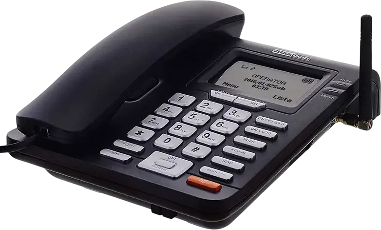 Telefon Fix GSM MaxCom MM28DHS Seria Comfort, Dual Band 900/1800 MHz, Ecran LCD Monocrom, Taste Mari Iluminate, Speakerphone, Negru