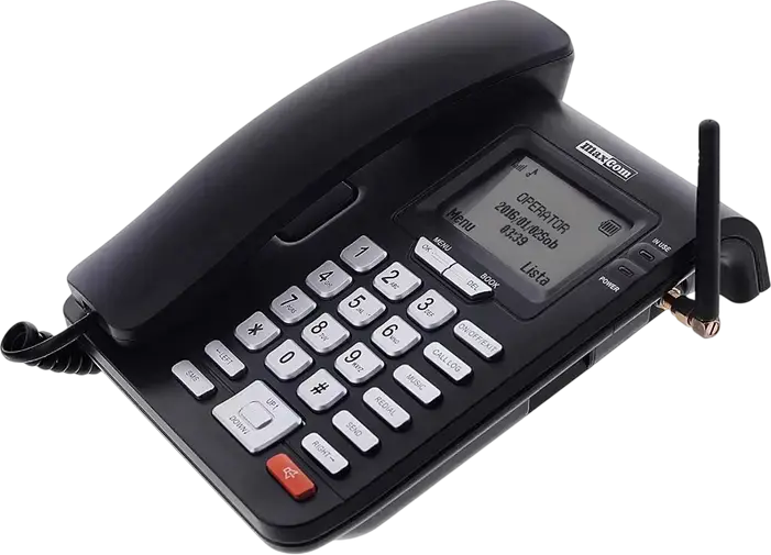 Telefon Fix GSM MaxCom MM28DHS Seria Comfort, Dual Band 900/1800 MHz, Ecran LCD Monocrom, Taste Mari Iluminate, Speakerphone, Negru