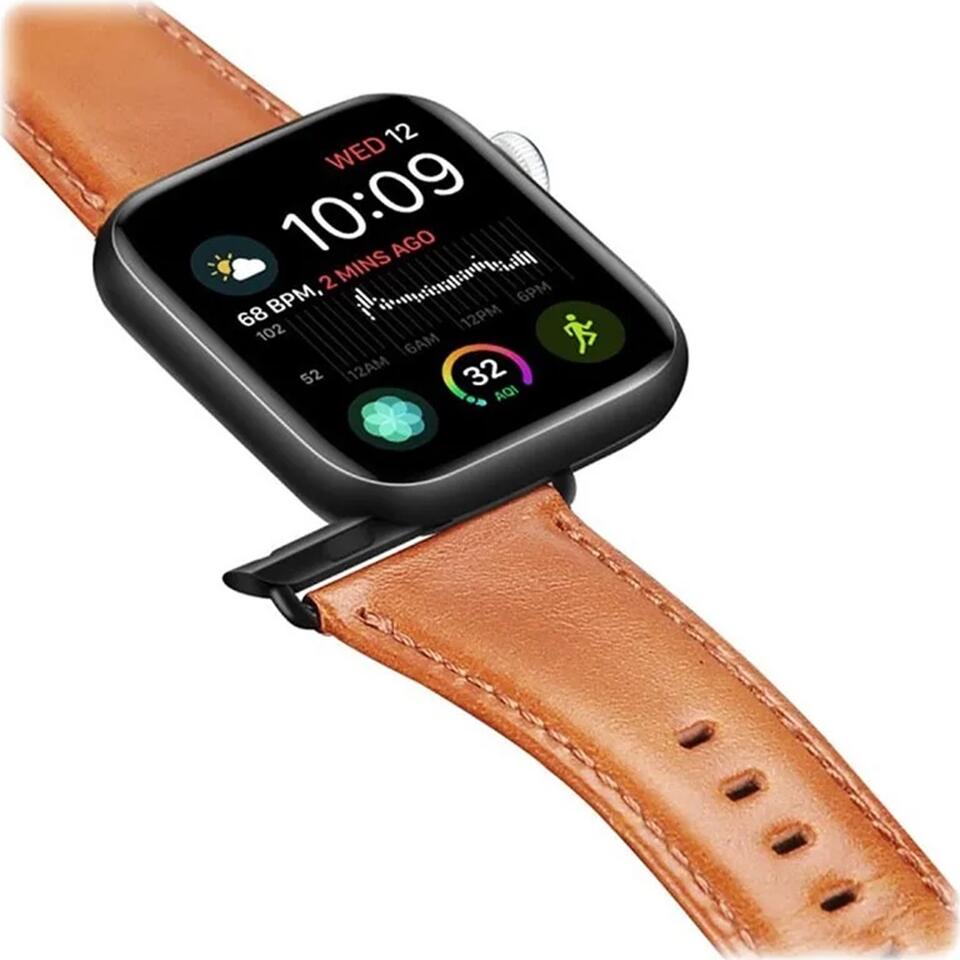 Curea Apple Watch DUX DUCIS Business Series din Piele Naturala Premium pentru 42mm 44mm 45mm 49mm Ultra Serii 1-8 Rezistenta la Zgarieturi si Shock