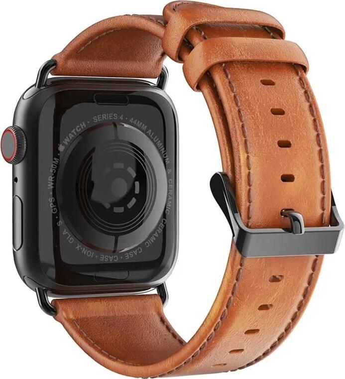Curea Apple Watch DUX DUCIS Business Series din Piele Naturala Premium pentru 42mm 44mm 45mm 49mm Ultra Serii 1-8 Rezistenta la Zgarieturi si Shock